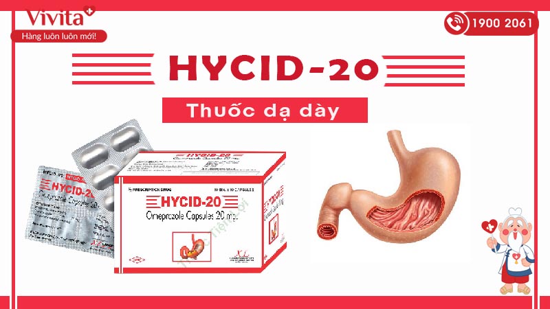 Thuốc trị loét dạ dày, tá tràng Hycid-20 