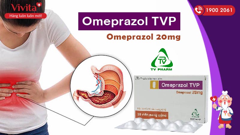 Thuốc trị loét dạ dày, tá tràng Omeprazol TVP 