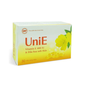 Viên Uống UniE Hỗ Trợ Bổ Sung Vitamin E Và Dầu Hoa Anh Thảo (Hộp 30 Viên)