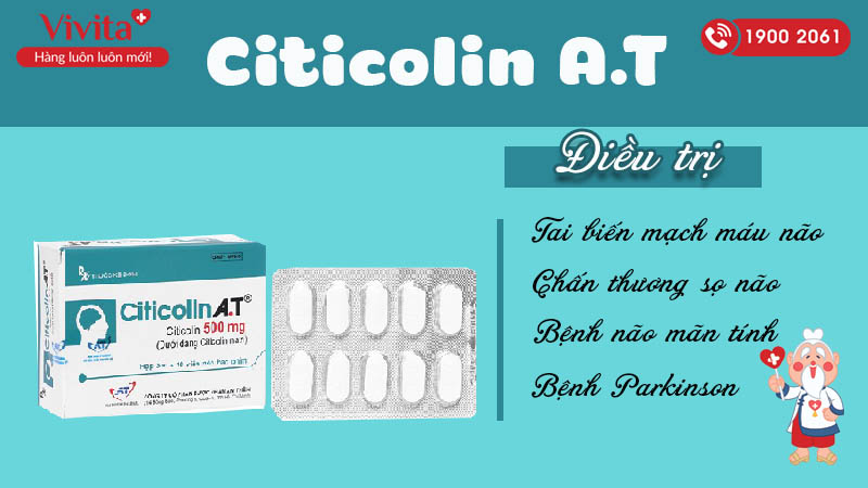 Công dụng (Chỉ định) của thuốc Citicolin A.T