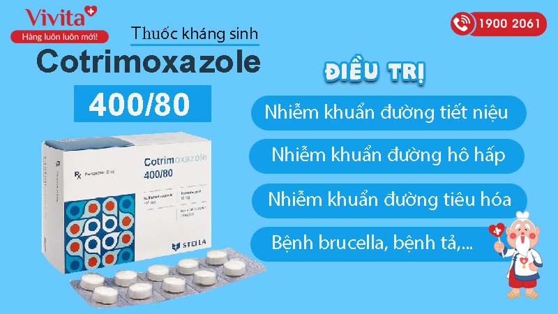 Công dụng của thuốc Cotrimoxazole 400/80