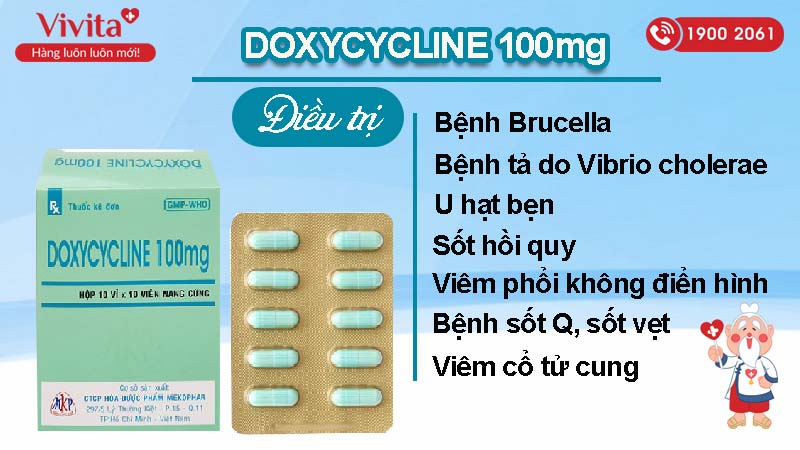 Công dụng của thuốc Doxycycline Mekophar 100mg