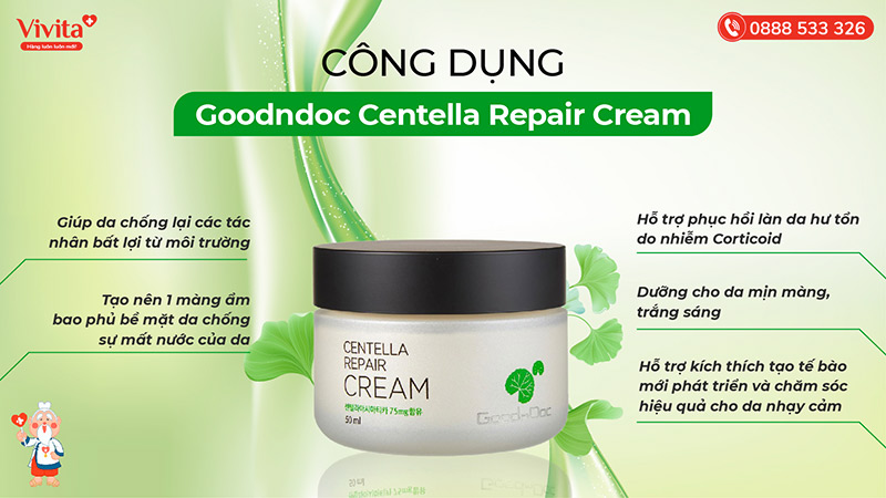 công dụng goodndoc centella repair cream