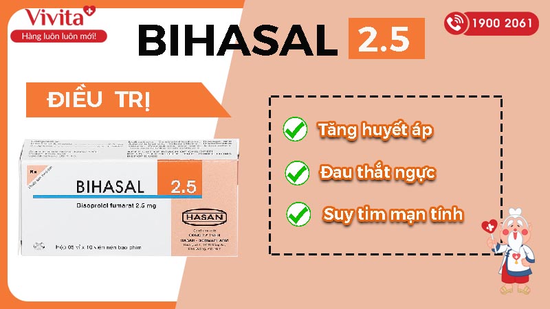 Công dụng (Chỉ định) của thuốcBihasal 2.5mg