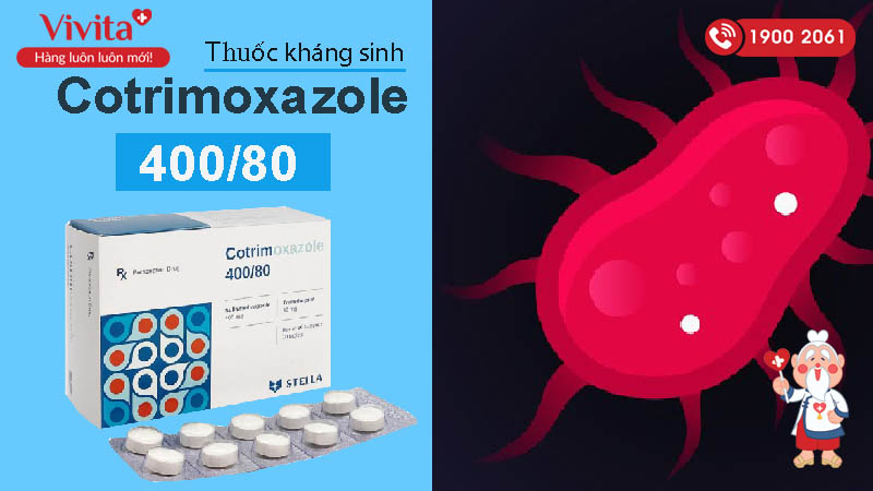 Thuốc kháng sinh trị nhiễm khuẩn Cotrimoxazole 400/80