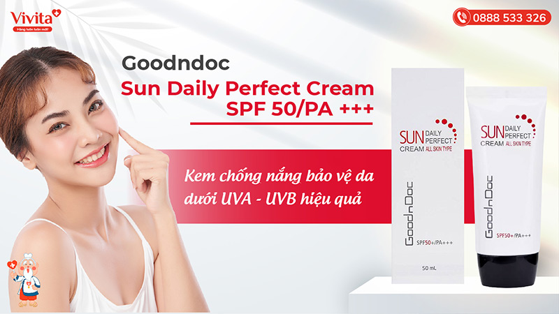 kem chống nắng goodndoc sun daily perfect cream spf 50/pa +++
