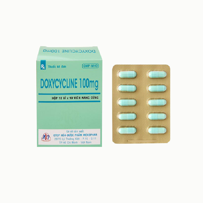 Thuốc kháng sinh Doxycycline 100mg Mekophar | Hộp 100 viên