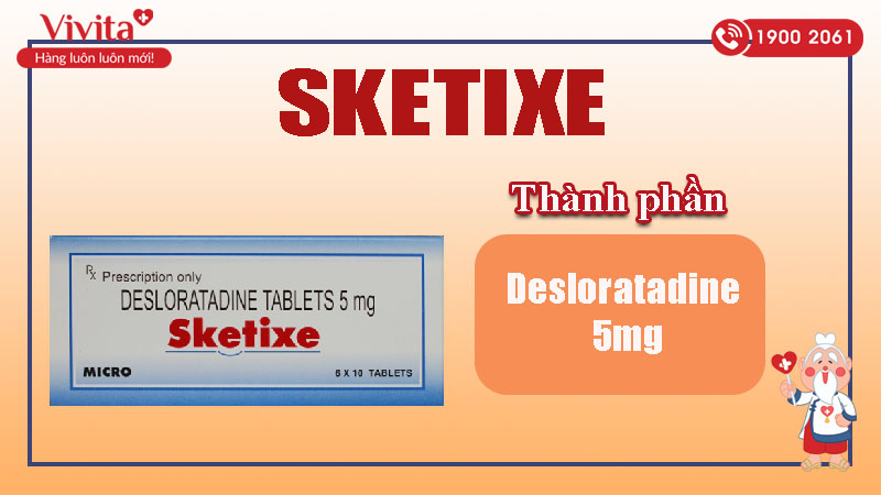 Thành phần của thuốc chống dị ứng Sketixe