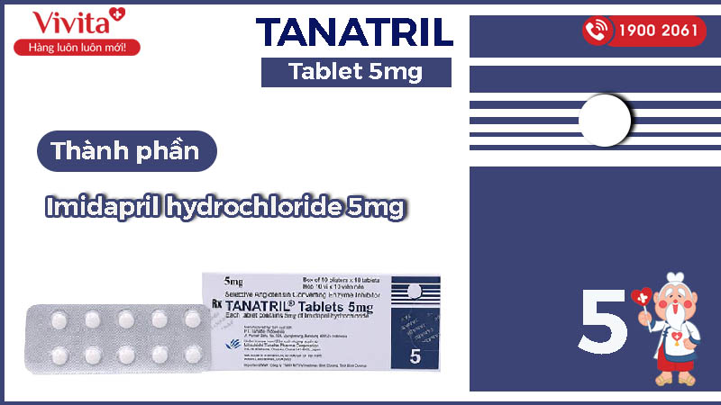 Thành phần thuốc trị cao huyết áp Tanatril Tablets 5mg