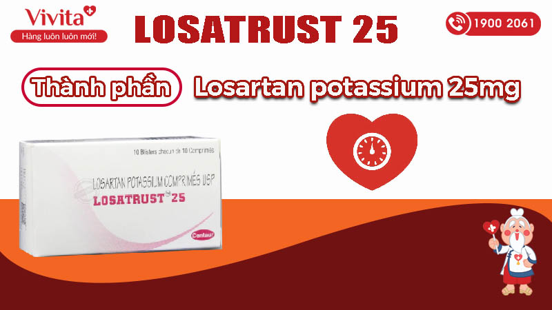 Thành phần thuốc trị cao huyết áp Losatrust-25