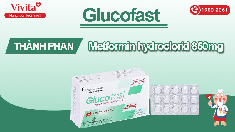 Thành phần thuốc trị tiểu đường Glucofast 850mg