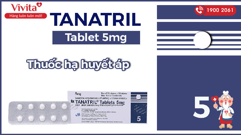 Thuốc trị cao huyết áp Tanatril Tablets 5mg