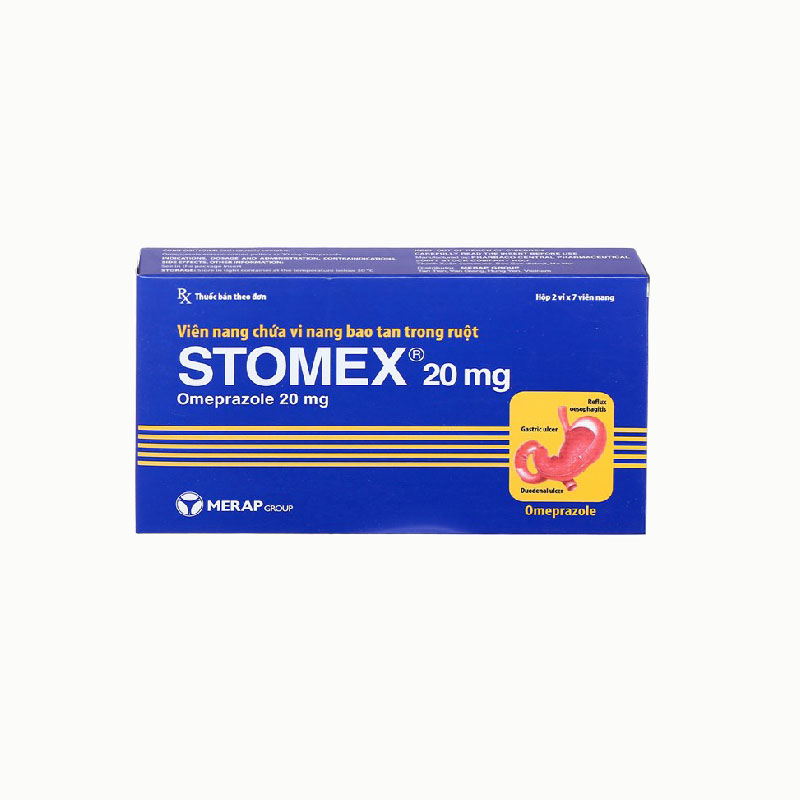 Thuốc trị loét dạ dày, tá tràng Stomex 20mg | Hộp 14 viên