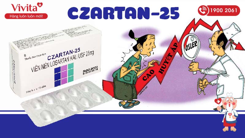 Thuốc trị tăng huyết áp Czartan 25