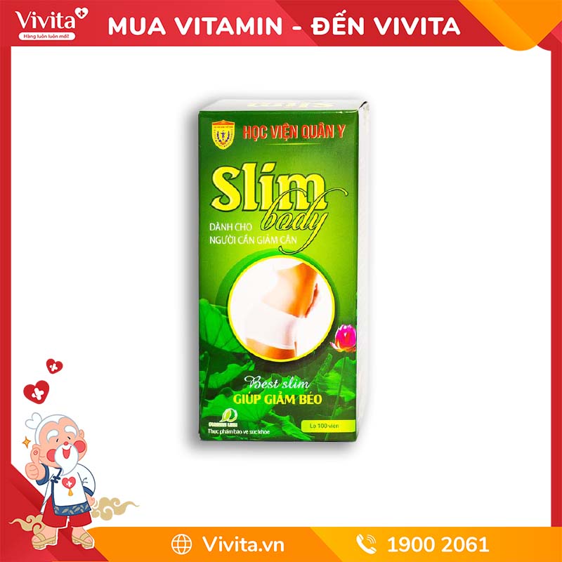 Viên Uống Slim Body Hỗ Trợ Giảm Cân, Giảm Béo | Lọ 100 Viên