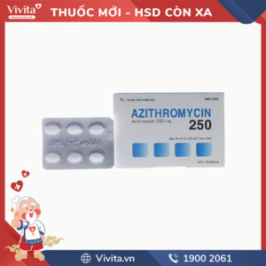 Thuốc kháng sinh trị nhiễm khuẩn Azithromycin 250