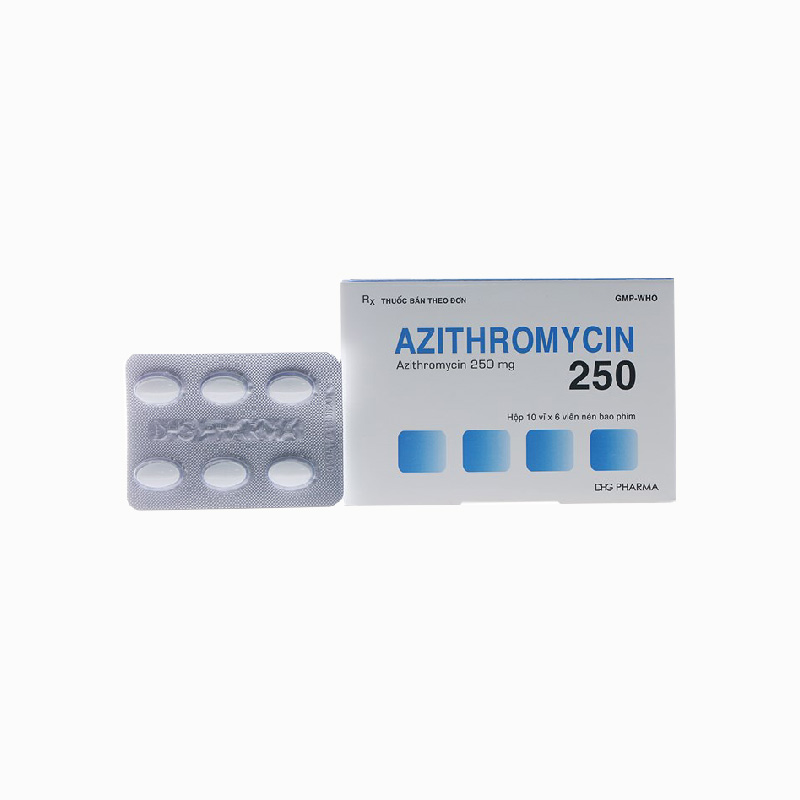 Thuốc kháng sinh trị nhiễm khuẩn Azithromycin 250 | Hộp 60 viên