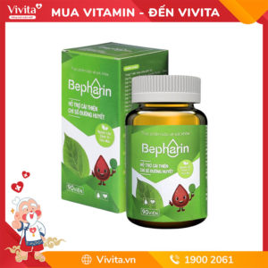 Viên Uống Bepharin Hỗ Trợ Cải Thiện Chỉ Số Đường Huyết | Hộp 90 Viên
