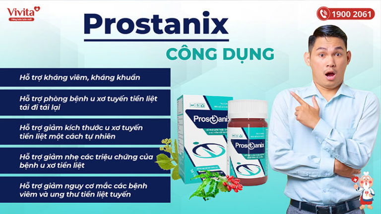 Prostanix hỗ trợ điều trị u xơ tiền liệt tuyến Hộp 30 Viên Mới