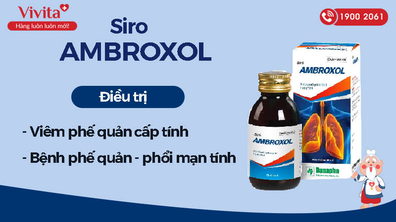 Công dụng (Chỉ định) của siro trị viêm phế quản Ambroxol 15mg/5ml