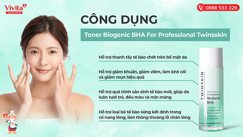 công dụng biogenic bha for professional twinsskin