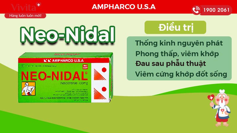 Công dụng (Chỉ định) của thuốc giảm đau, kháng viêm Neo-Nidal