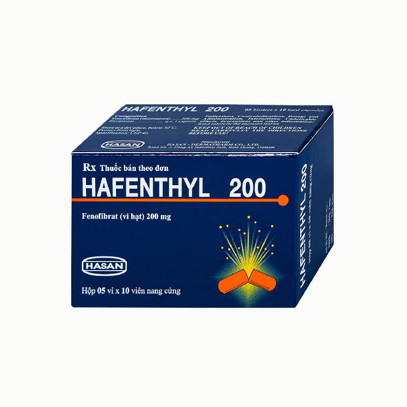 Thuốc trị mỡ máu Hafenthyl 200 | Hộp 30 viên