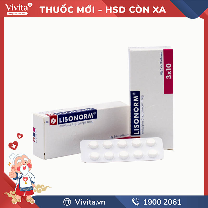 Thuốc trị cao huyết áp Lisonorm | Hộp 30 viên