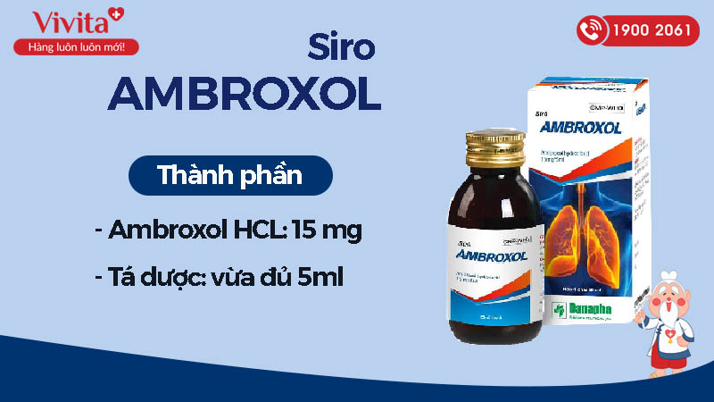 Thành phần siro trị viêm phế quản Ambroxol 15mg/5ml
