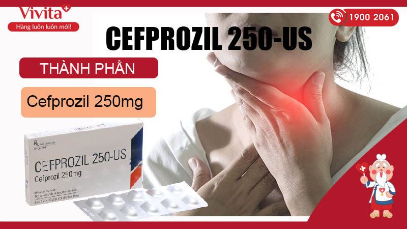 Thành phần của thuốc kháng sinh trị nhiễm khuẩn Cefprozil 250-US