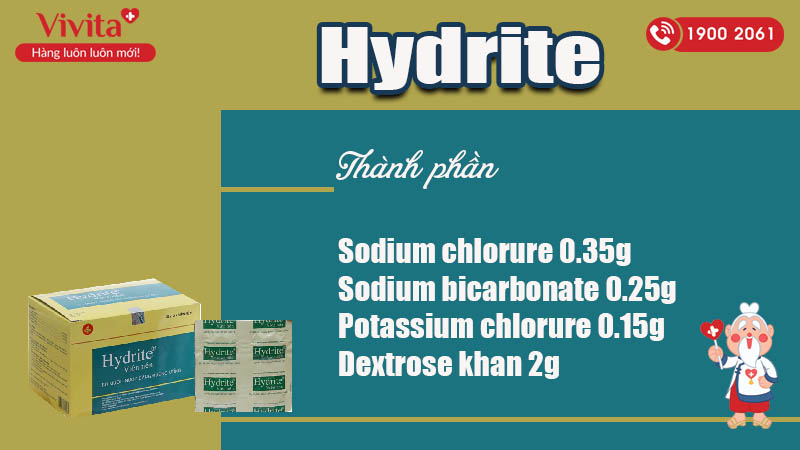 Thành phần của viên nén bù nước và điện giải Hydrite