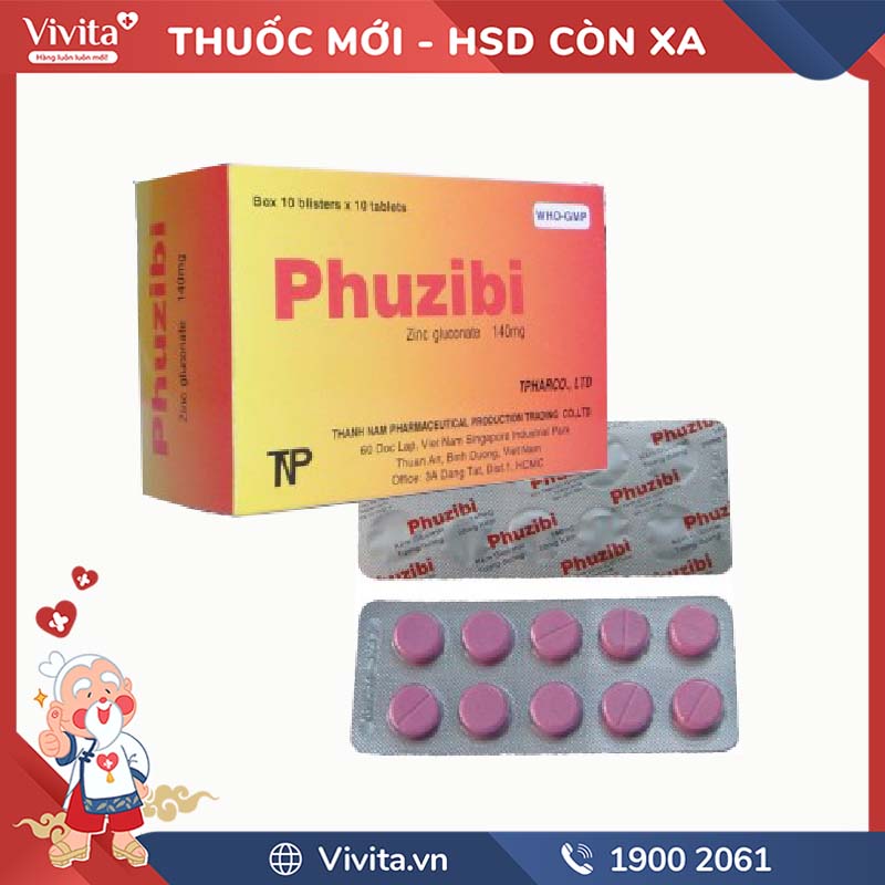 Thuốc bổ sung kẽm Phuzibi | Hộp 100 viên