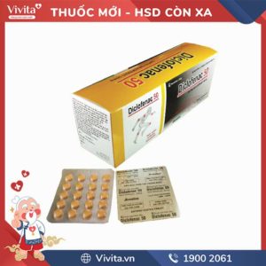 Thuốc giảm đau, kháng viêm Diclofenac 50 Vacopharm