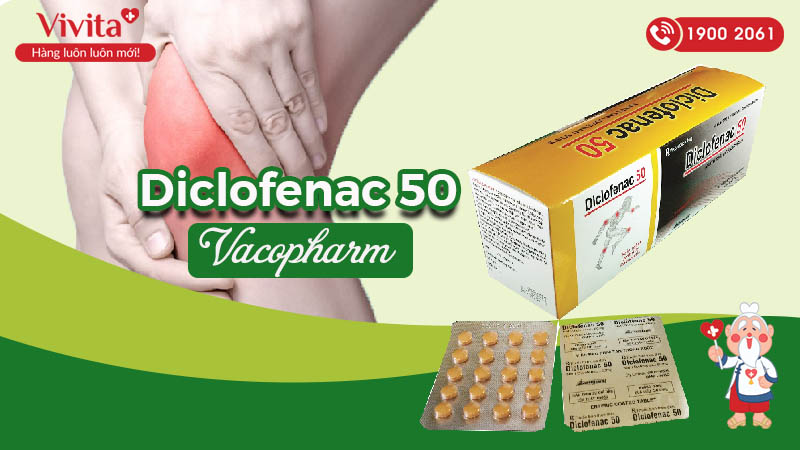 Thuốc giảm đau, kháng viêm Diclofenac 50 Vacopharm