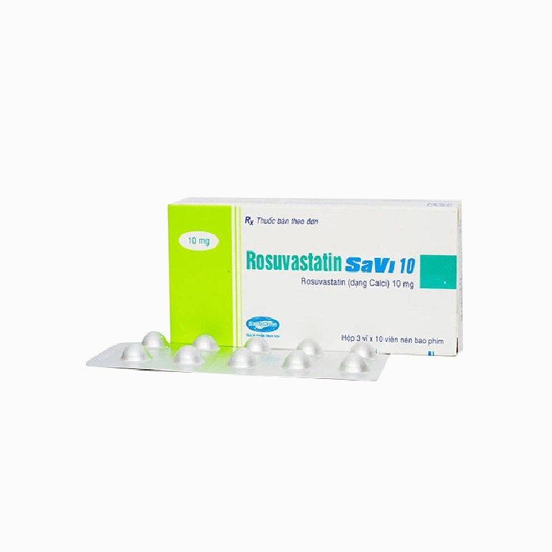 Thuốc trị mỡ máu Rosuvastatin Savi 10 | Hộp 30 viên