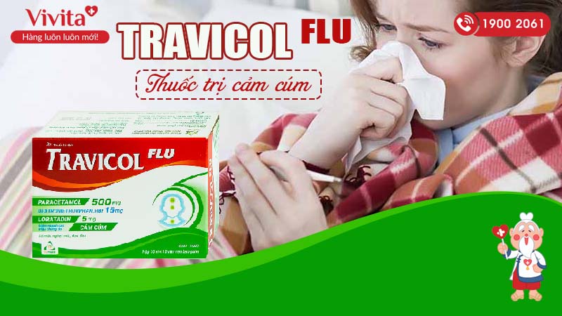 Thuốc trị các triệu chứng cảm cúm, cảm lạnh Travicol Flu