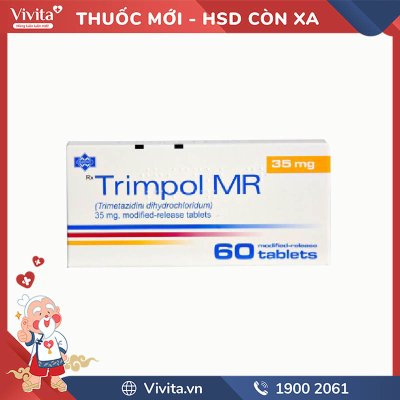 Thuốc trị đau thắt ngực Trimpol MR | Hộp 60 viên