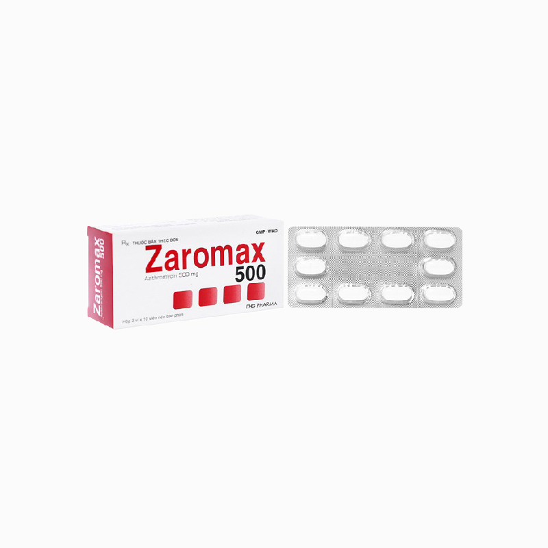 Thuốc kháng sinh trị nhiễm khuẩn Zaromax 500 | Hộp 30 viên