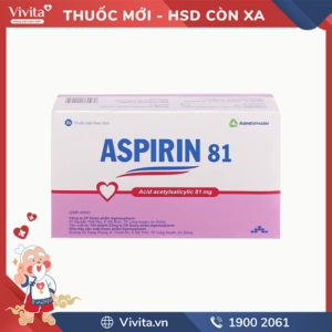 Thuốc ngừa đột quỵ, nhồi máu cơ tim Aspirin 81 Agimexpharm