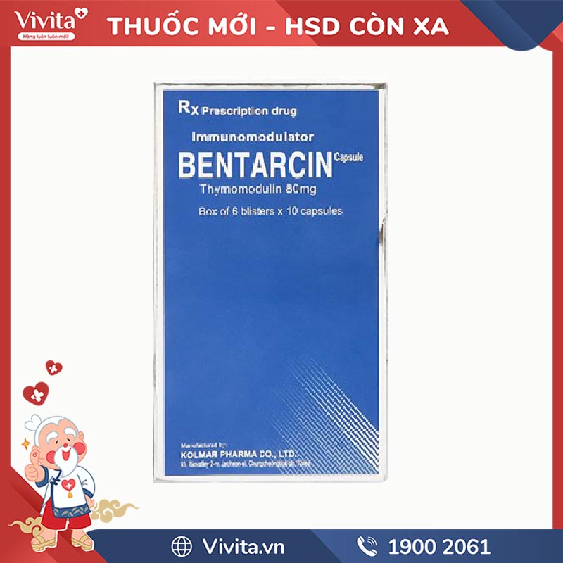 Thuốc kích thích và tăng cường hệ miễn dịch Bentarcin capsule | Hộp 60 viên