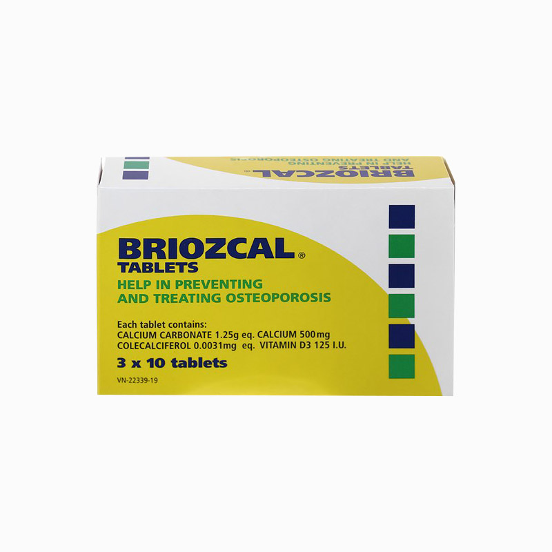 Thuốc bổ sung canxi và vitamin D3 Briozcal | Hộp 30 viên