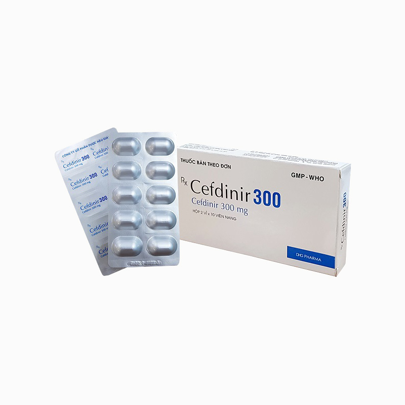 Thuốc kháng sinh trị nhiễm khuẩn Cefdinir 300 DHG | Hộp 20 viên