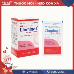 Thuốc kháng sinh trị nhiễm khuẩn Claminat 500mg/125mg