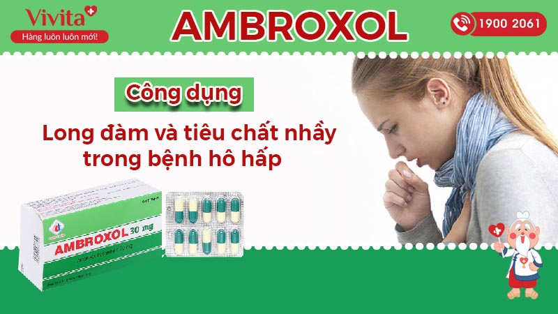 Công dụng (Chỉ định) của thuốc tiêu đờm Ambroxol 30mg Domesco