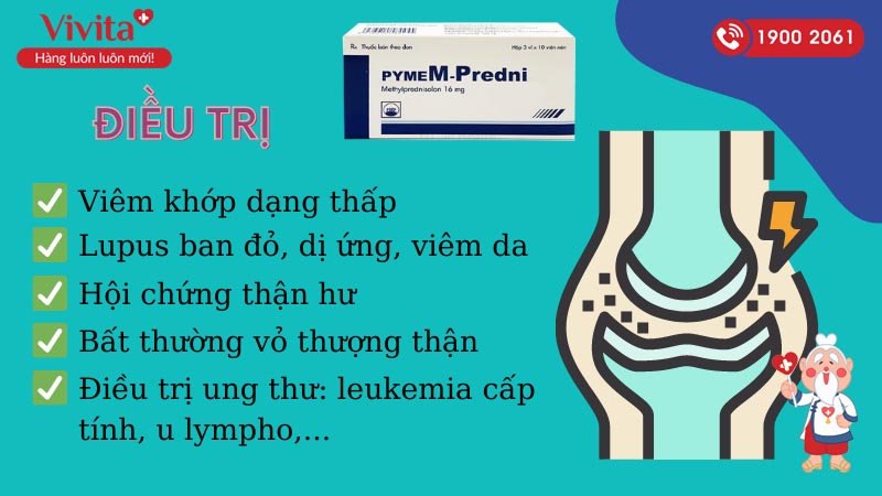 Công dụng (Chỉ định) của thuốc chống viêm Pyme M-Predni