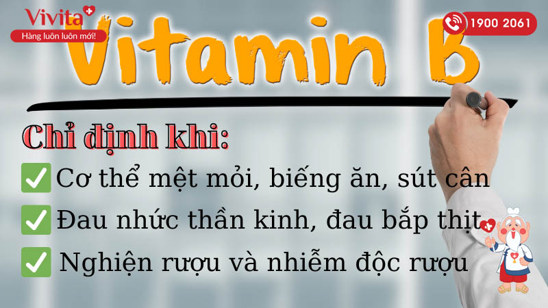 Công dụng (Chỉ định) của thuốc bổ sung vitamin B1, B6, B12 Trivita BF