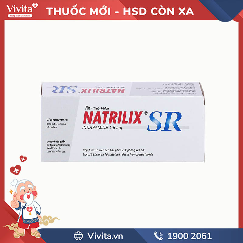 Thuốc trị cao huyết áp Natrilix SR | Hộp 30 viên