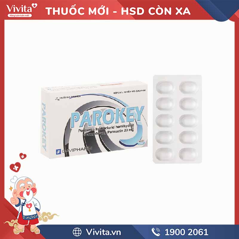 Thuốc trị trầm cảm, loạn thần Parokey-30 | Hộp 60 viên