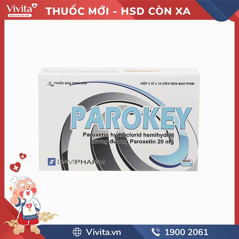 Thuốc trị trầm cảm, loạn thần Parokey-30 | Hộp 60 viên