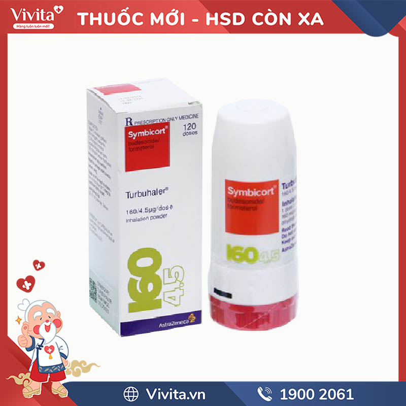 Bột hít trị hen suyễn Symbicort Turbuhaler | Chai 120 liều